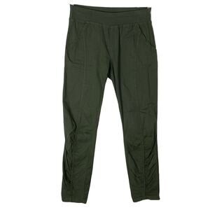 NWOT WEARABLES Pants S Green Ruched High-Waist Pull-On Stretchy Pocket